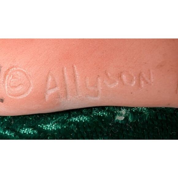 Artisan Vintage 1990 A.N. Allyson Nagel Santa Head on a Stick Christmas Ornament - Picture 5 of 8